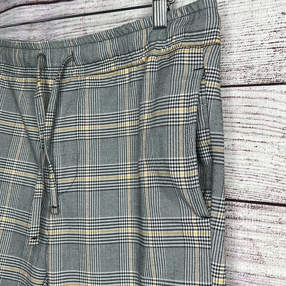 Gray Gold Plaid Drawstring Pants Size L - Picture 4 of 10